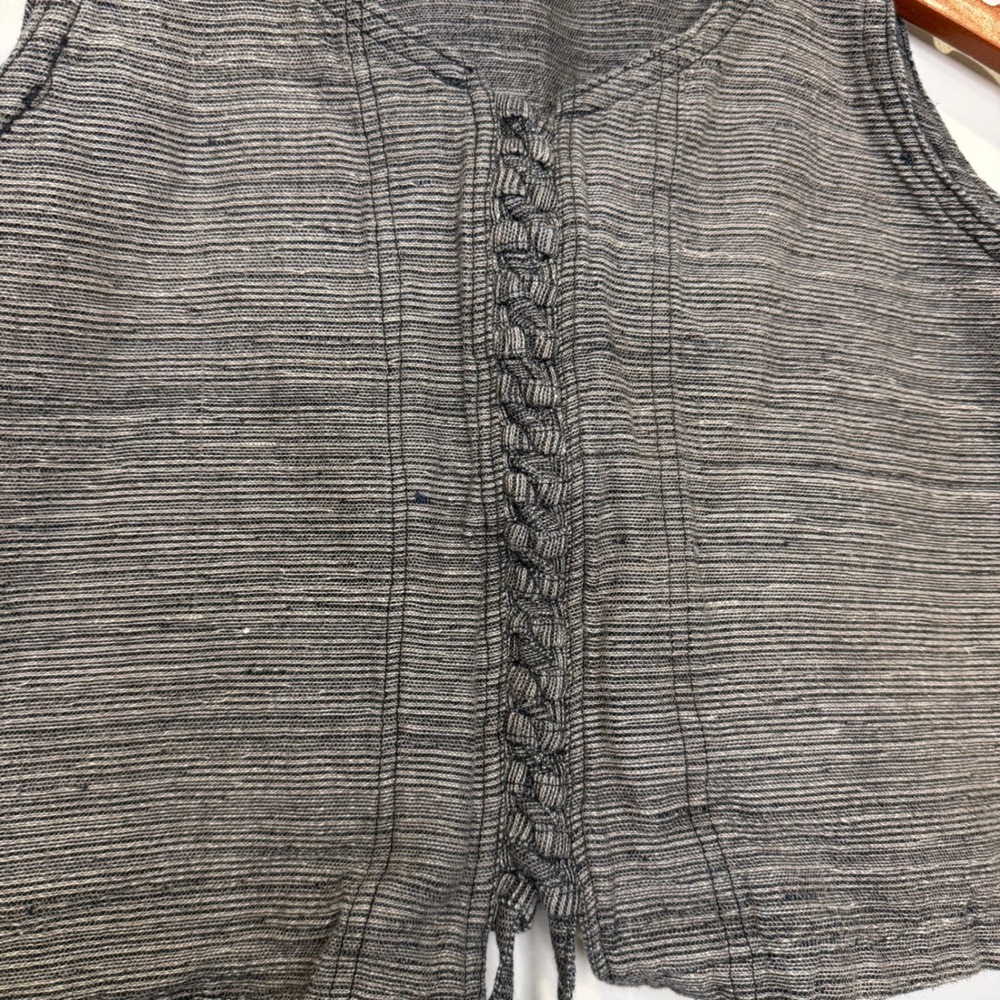 Womens Camp Peace Vest‎ One Size Lace Up Handmade Cotton Boho Indie Festival - Picture 4 of 8
